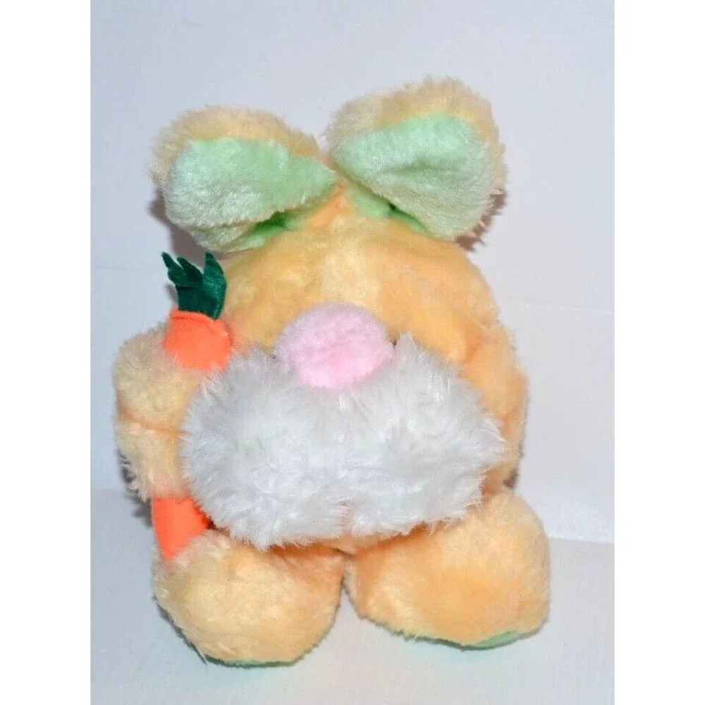 Vtg MTY Intl Round Baby Bunny rabbit‎ w/ carrot pastel yellow green